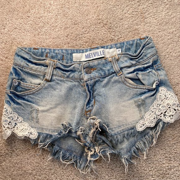 Brandy Melville Light Blue Short Shorts - Picture 1 of 11